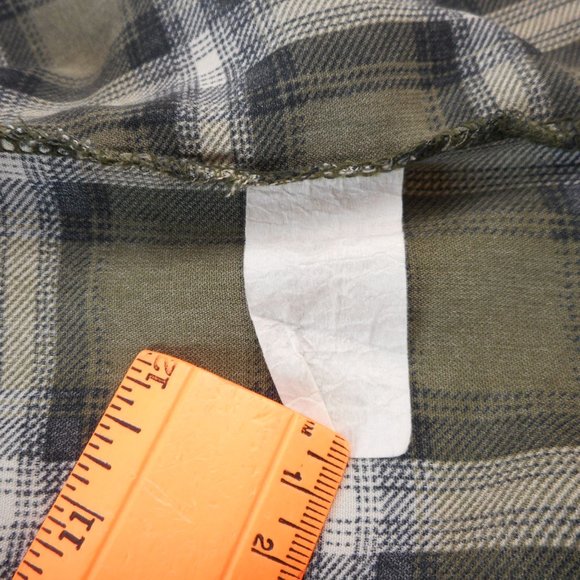 Peyton Jensen Size S Oversized Plaid Tunic Shirt Hi-Low Long Sleeve V-neck - Picture 6 of 6